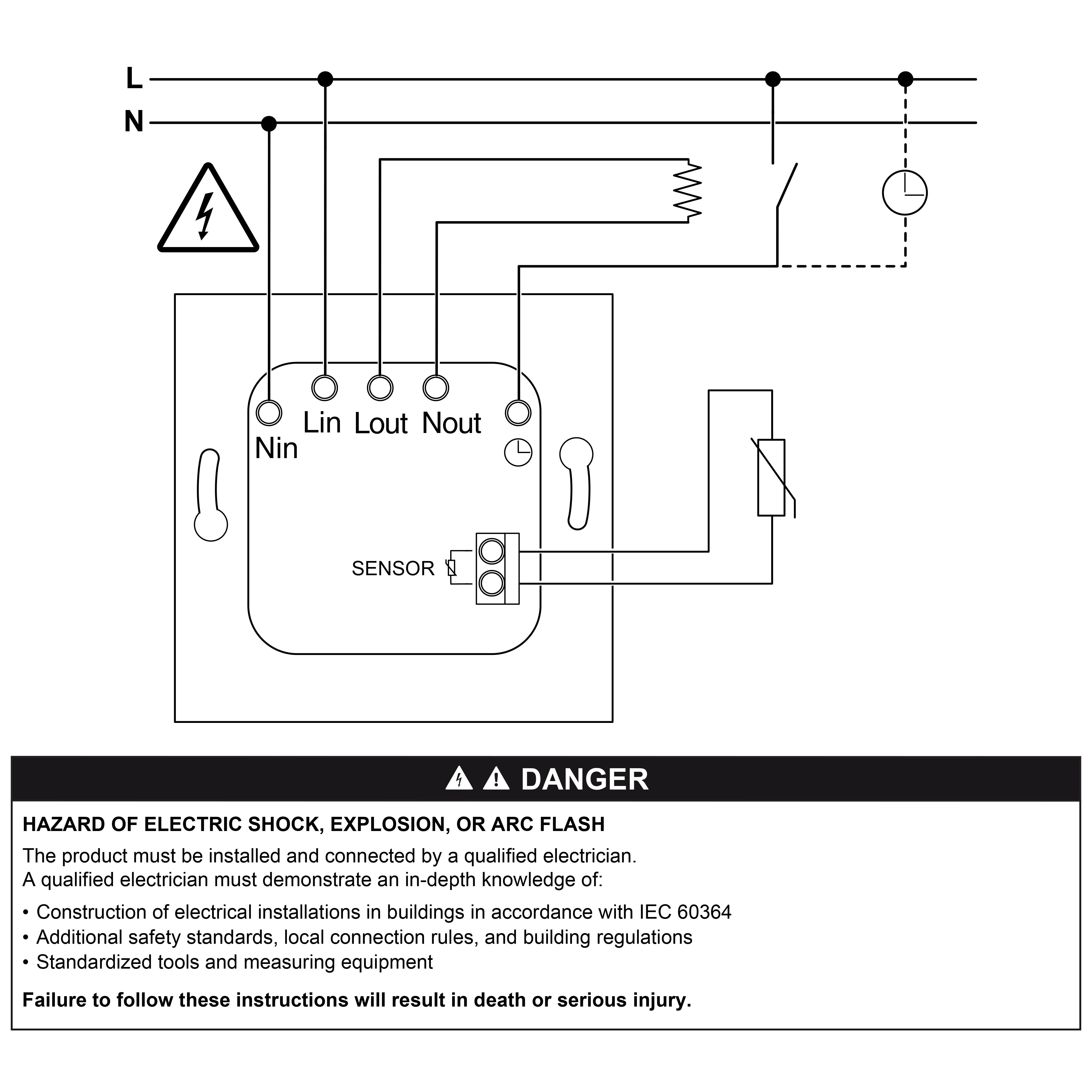 Elso WDE011625 Elektronischer Temperaturregler mit Zentralplatte, mit Fernfühler 4 m, Renova Flush, schwarz matt