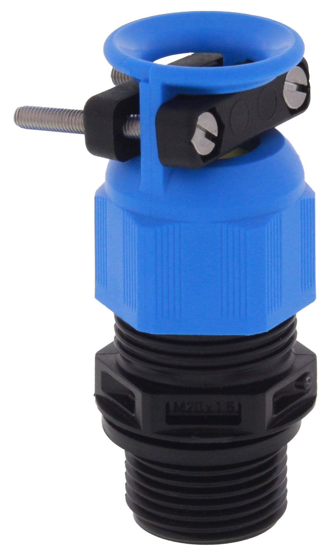 WISKA 10100853 Ex-Kunststoffkabelverschraubung mit externer Zugentlastung M25, lang, Eigensicherheit, IP68, 10 bis 17 mm, schwarz