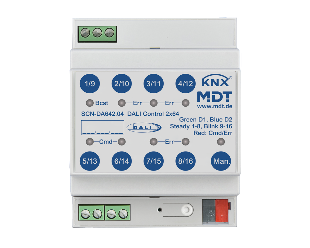 MDT SCN-DA642.04 DALI Control 2x64 Gateway, 4TE, REG
