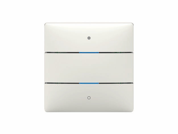 Theben 4969232 iON 102 KNX-Tastsensor mit 2 Tasten und 2 Status-LEDs, integrierter Temperatursensor, KNX Data Secure