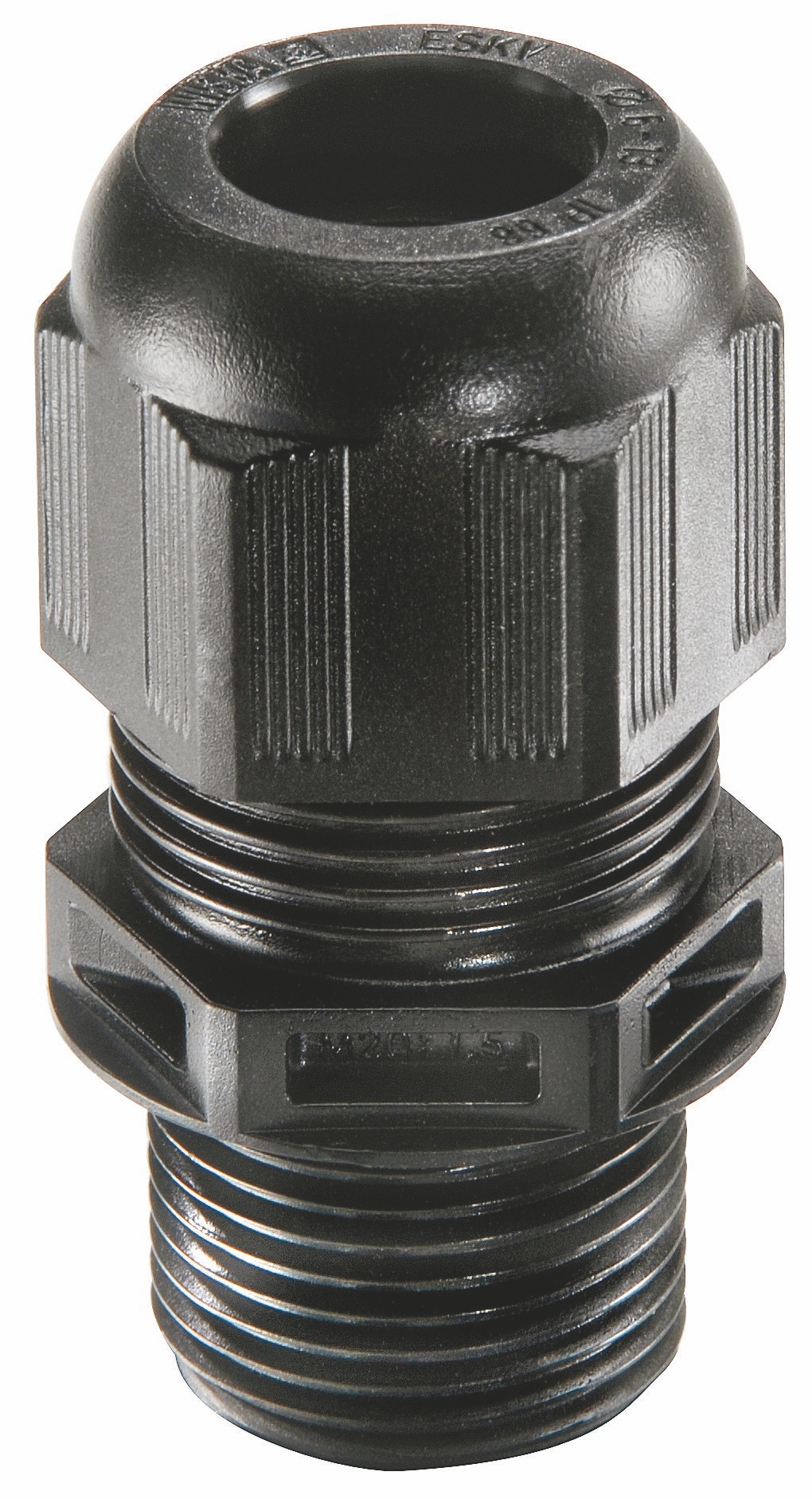 WISKA 10066500 Kunststoffkabelverschraubung M12, lang, IP68, 3 bis 7 mm, schwarz