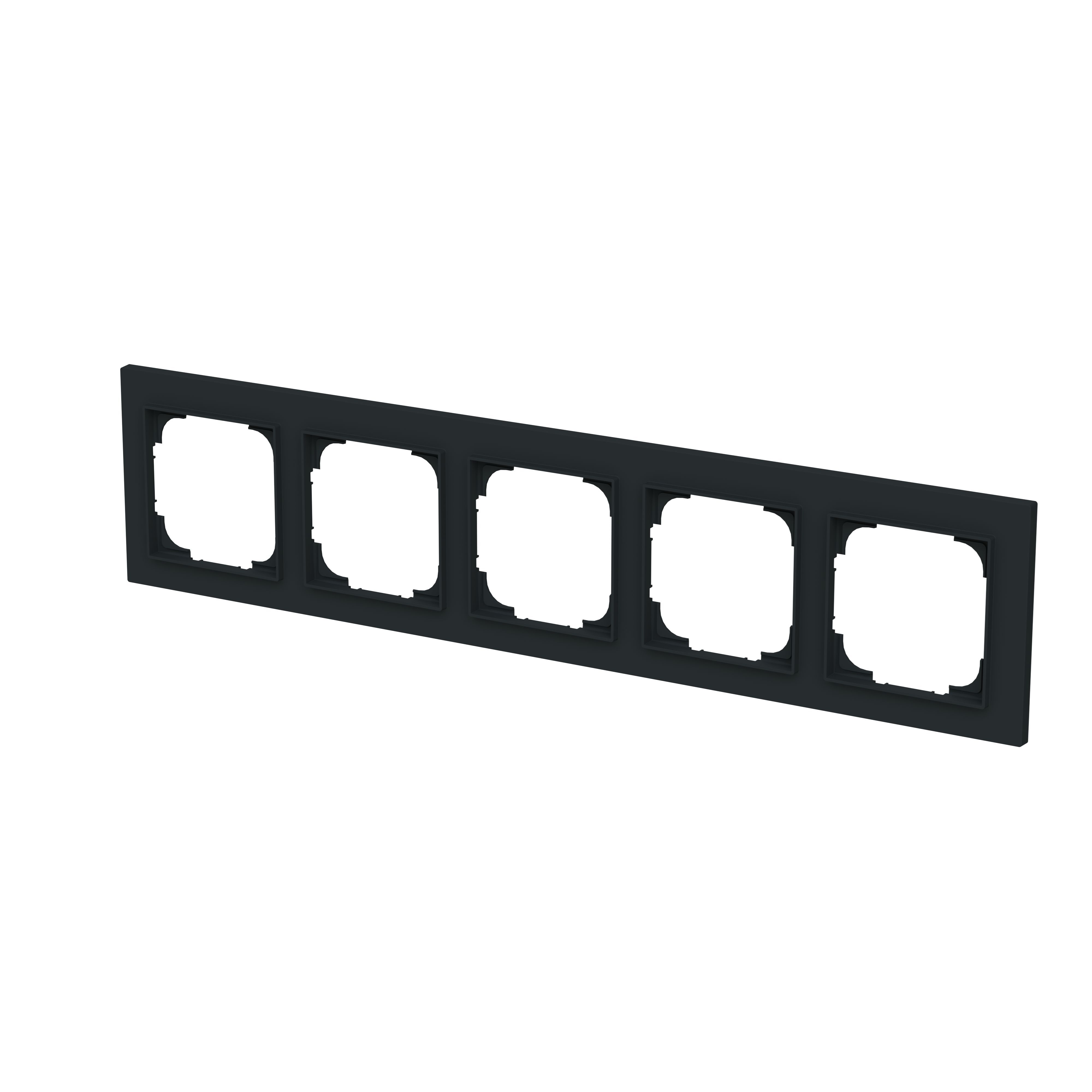 Busch-Jaeger 1725-45M Abdeckrahmen 5-fach, Busch-art linear, schwarz matt
