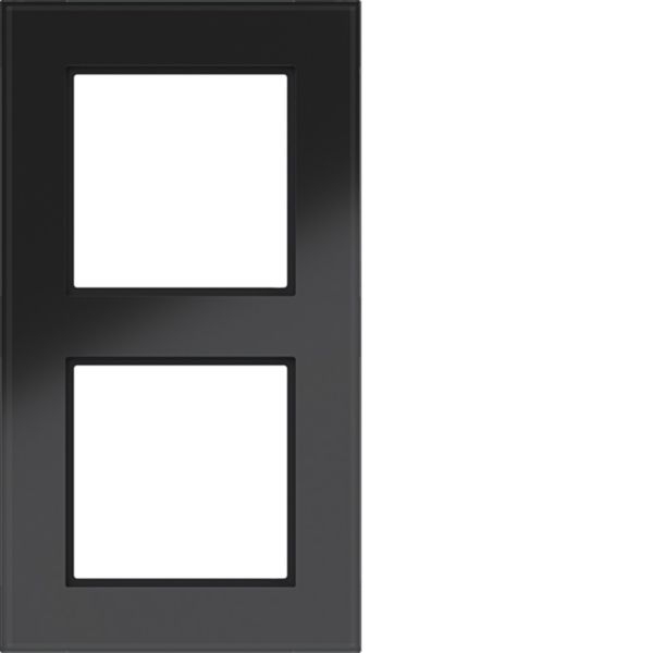 Hager WAD8200GBG Rahmen 2-fach, A.8, glas schwarz glänzend