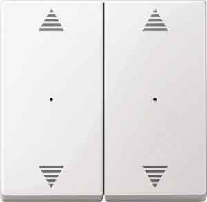 Merten 619719 Wippen für Tastermodul 2-fach mit Aufdrucken Auf/Ab, System M, polarweiß glänzend