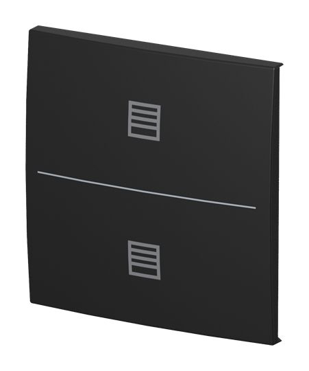 Busch-Jaeger LFJT/A.2.55.11-915 Abdeckung Taster 1-fach, mit Symbol "Jalousie", Busch-Trevion, Busch-balance SI, KNX, schwarz matt