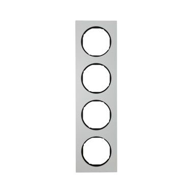 Berker 10142284 Rahmen 4-fach, R.3, Alu/schwarz