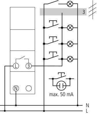 Theben 0090001 ELPA 9 Treppenlicht-Zeitschalter, elektromechanisch, TLZ, ohne Stand-By-Verbrauch, 3-Leiter, Nachrüstung, Sanierung, Austausch, 300 W LED, Kippschalter für Dauerlicht
