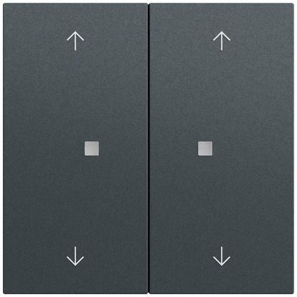 Gira 517473 Taster mit Wippe 2-fach Pfeilsymbole für Gira One und KNX, System 70, anthrazit (lackiert)