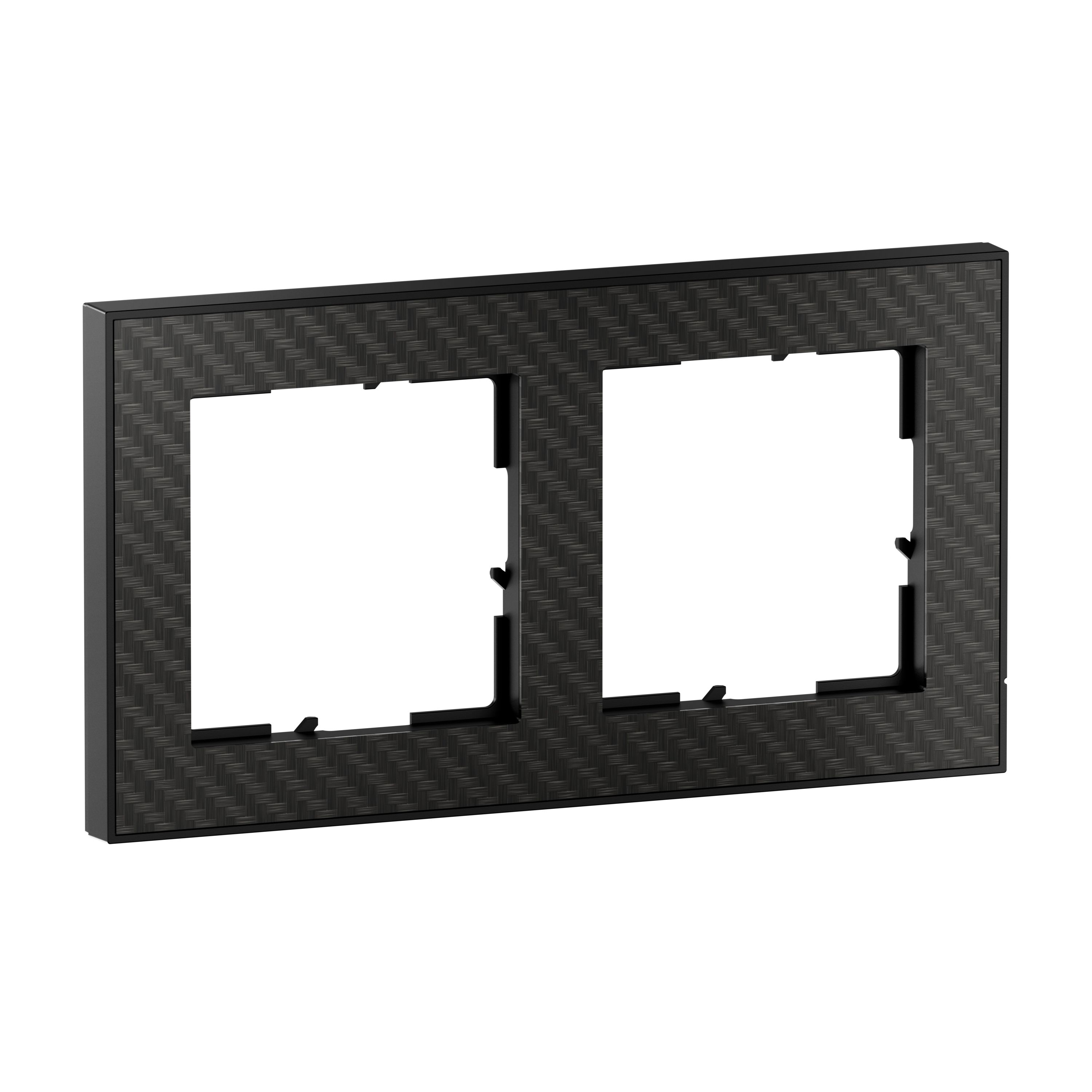 Legrand 765192 SEANO+ 2-fach Rahmen mit Echtmaterialoberfläche, Karbon
