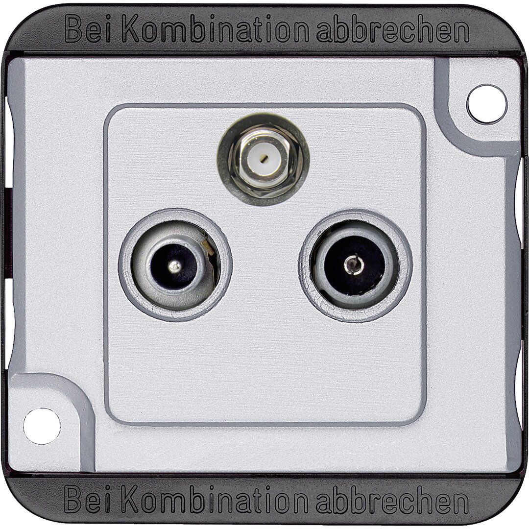 Merten 259160 Sat-Antennendose, 3-fach, PANZER, mattsilber
