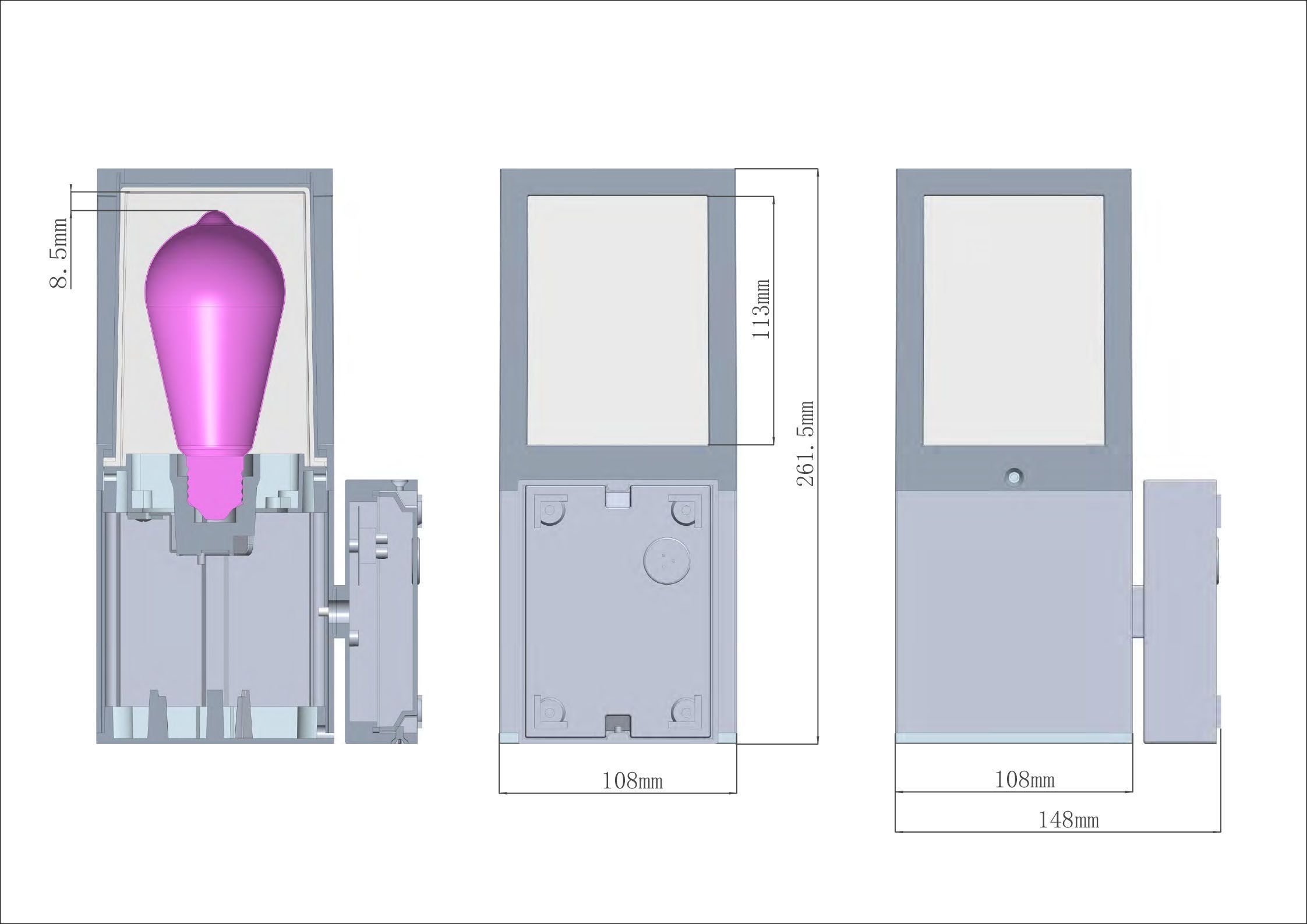 Deko-Light 731157 Wandaufbauleuchte, Facado II eckig opal, 1x max 20 W, 220-240 V/AC, 50 / 60 Hz, IP 65, dunkelgrau