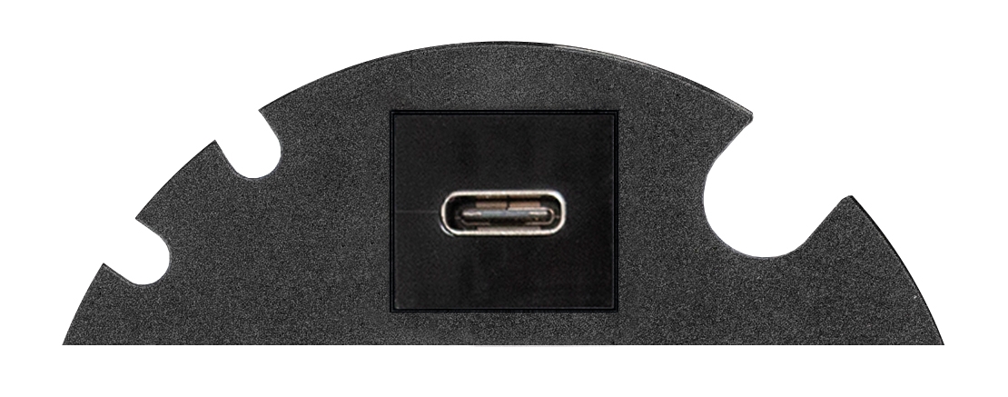 EVOline® 159909130300 Verschlussplatte mit Multimediaeinsatz für Circle80, USB-C 3.1 Buchse mit 1 m Kabel, USB-C Stecker, schwarz