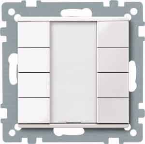 Merten 617419 Taster 4-fach plus, System M, polarweiß glänzend