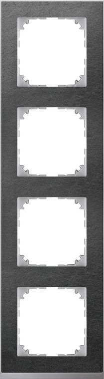 Merten MEG4040-3669 Rahmen 4-fach, M-Pure Decor, Schiefer/aluminium