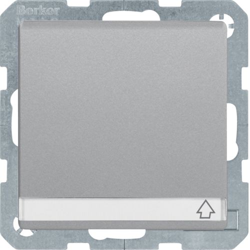 Berker 47526084 Schutzkontakt-Steckdose mit Klappdeckel, Beschriftungsfeld und erhöhtem Berührungsschutz, Q.x, aluminium samt