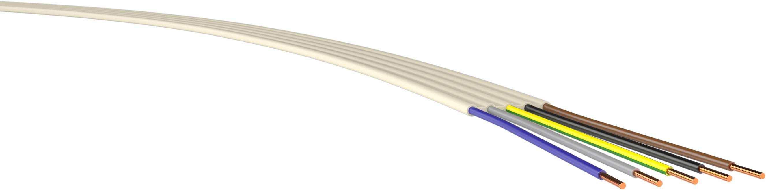 Stegleitung NYIF-J 5x1,5 mm², 50m-Ring, grau