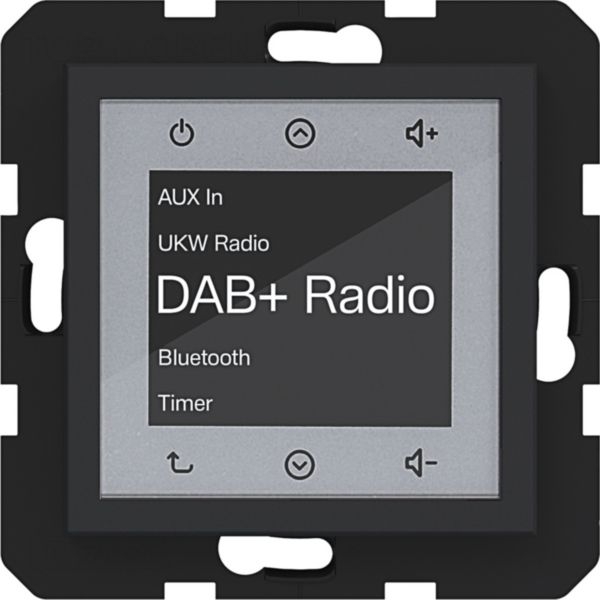 Hager WAN6111BM Radio Touch Unterputz DAB+, Bluetooth, A.x/C.x, nachtschwarz matt