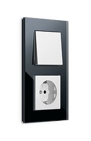 Gira 021305 Abdeckrahmen 3-fach, Gira Esprit, Glas schwarz