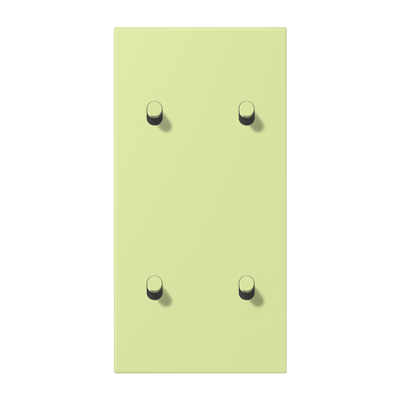 Jung LC12-25R0222 Abdeckung mit Kipphebel "Zylinder", 2 x 2 Kipphebel, senkrecht, vert jaune clair