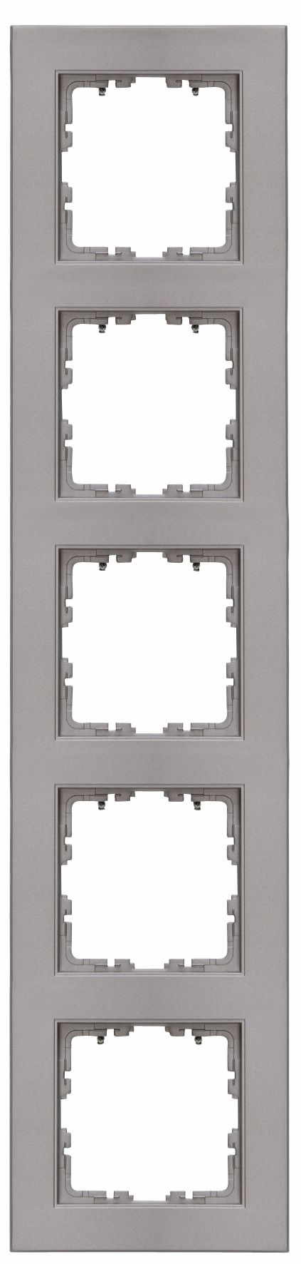 Kopp 402947006 HK07 - Abdeckrahmen 5-fach, Farbe: stahl