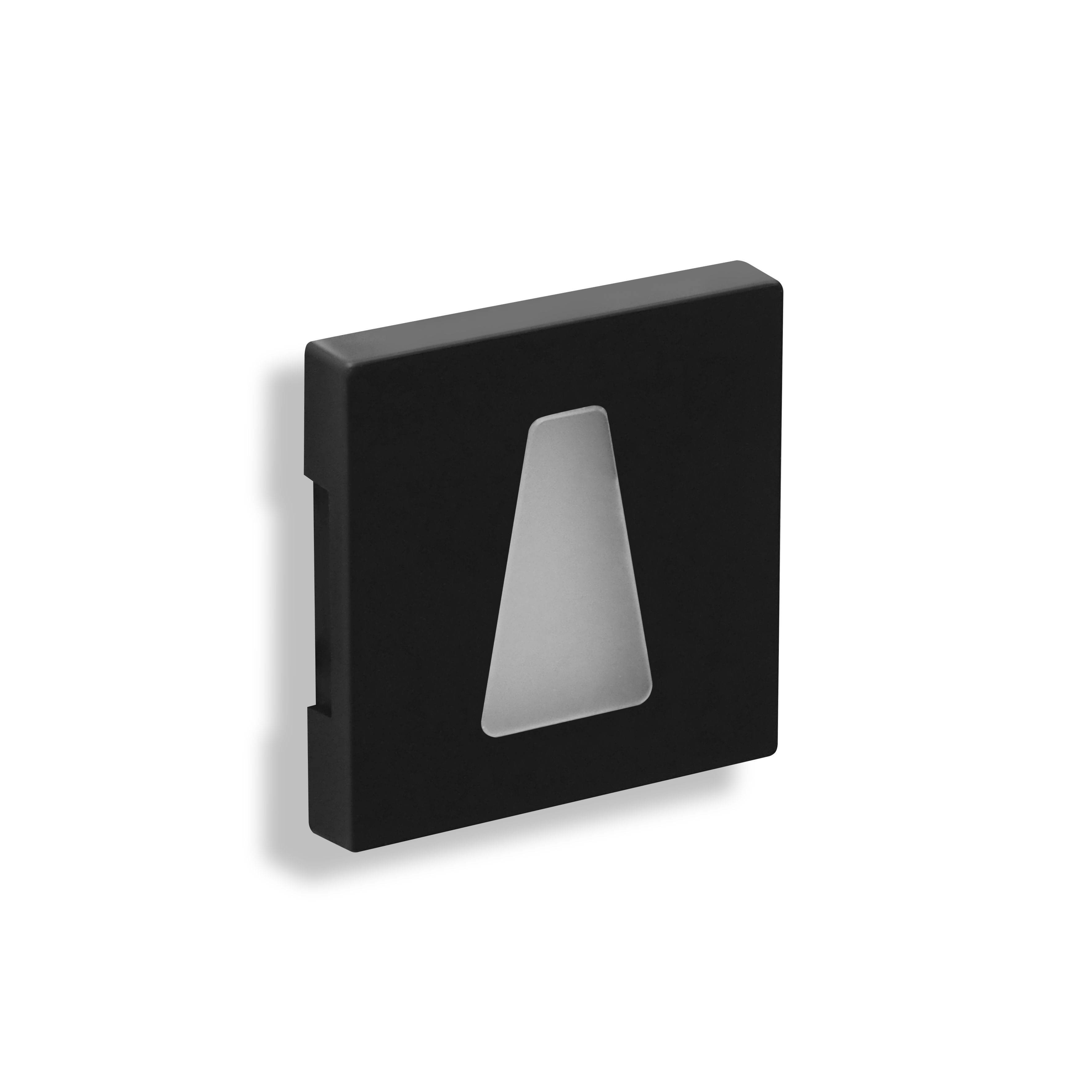 qles WET0403 Wandeinbauleuchte Trapez, für Merten System-M, beleuchtet/LED/warmweiß (3000k), Schwarz matt, IP44