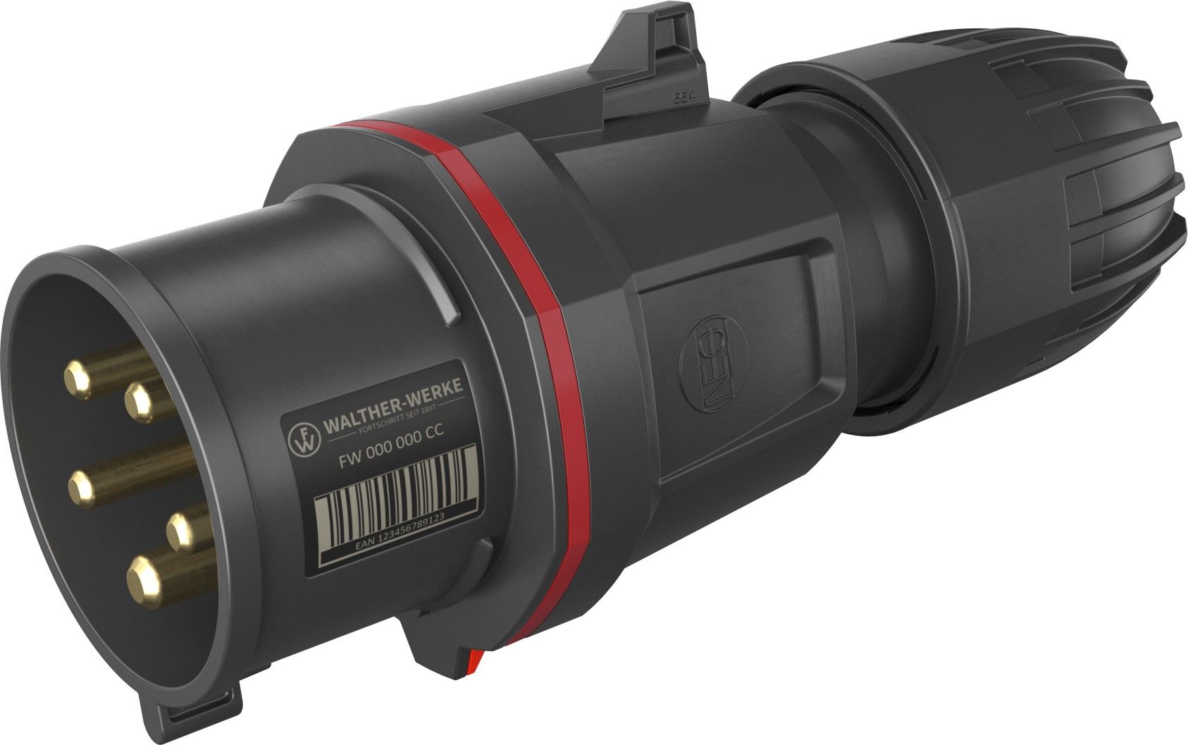 Walther Werke FW231506PH CEE NEO Stecker Classic, 400V, 32A, 5P, 6h, IP54, als Phasenwender