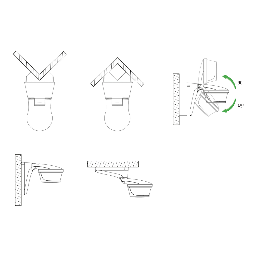 Theben 1010605 theLuxa P220 WH Bewegungsmelder für Wand-oder Deckenmontage, 220°, max. 16 m, weiß, IP 55