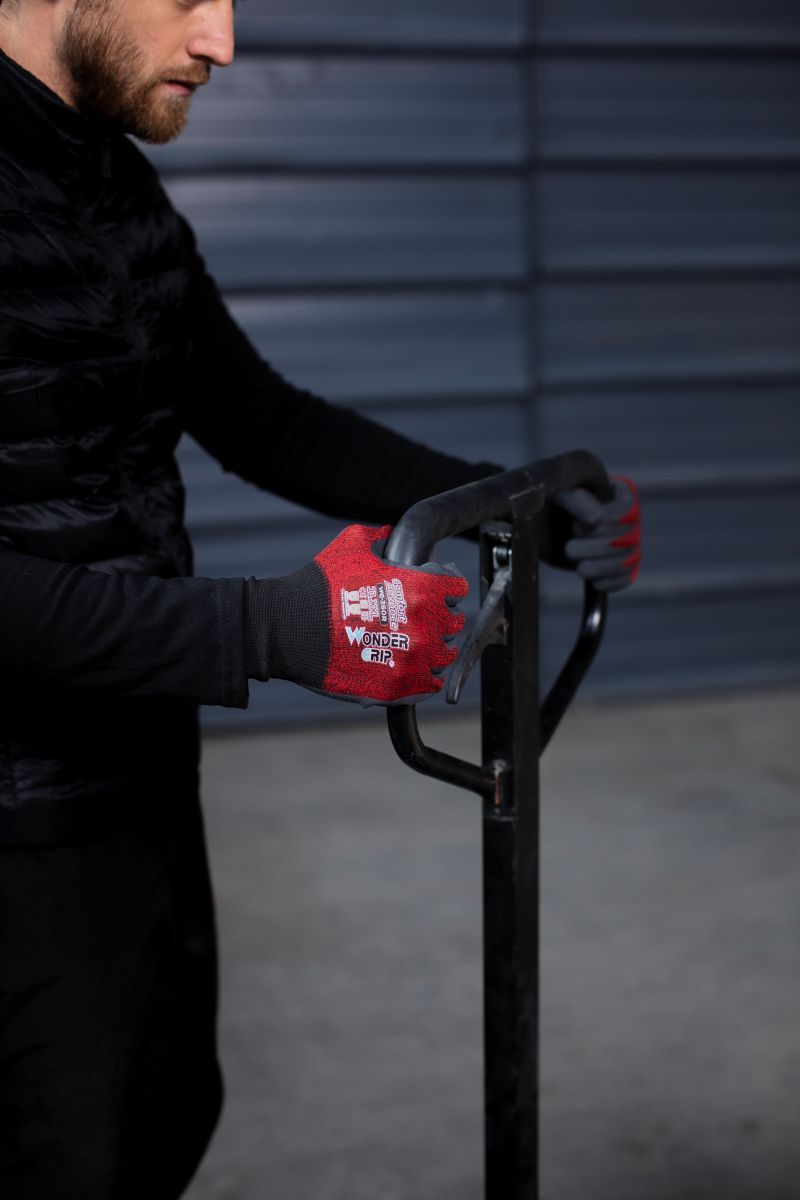 Wonder Grip® WG-360R Arbeitshandschuh Comfort Advance, Gr. L/9, ultradünn, hervorragende Griffigkeit, präzise Beweglichkeit, 1x Paar L/R, rot/schwarz