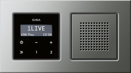 Gira 0212335 Abdeckrahmen 2-fach für flachen Einbau, Gira E2, edelstahl