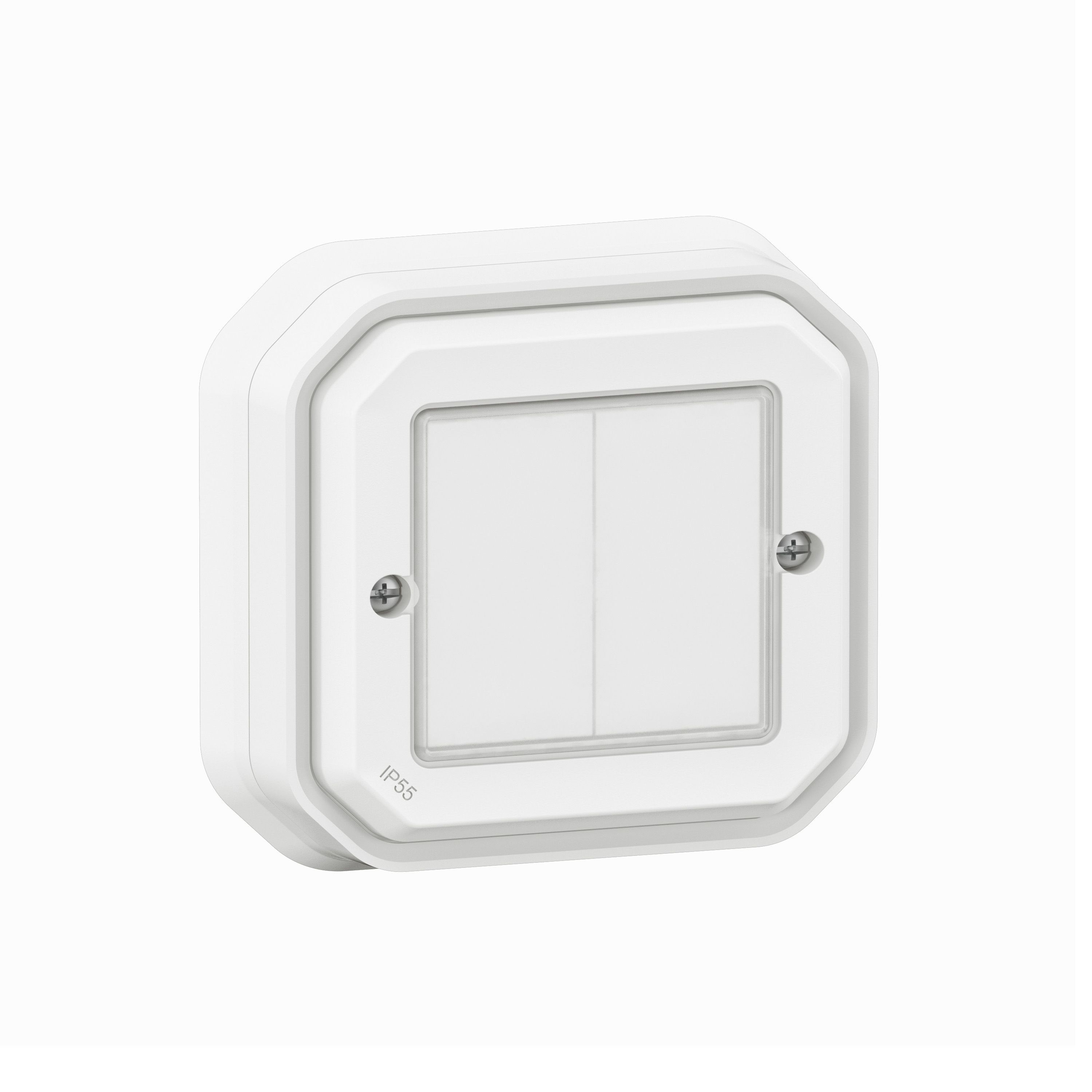 Legrand 069835L Plexo New with Netatmo Feuchtraum, Draht- und batterieloser Schalter (EIN/AUS) with Netatmo, 2-Kanal, IP55, ultraweiß