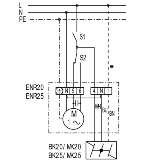 Maico BK 20 Elektrische Verschlussklappe mit Bimetallklappe für Lüftungskanäle, DN 200