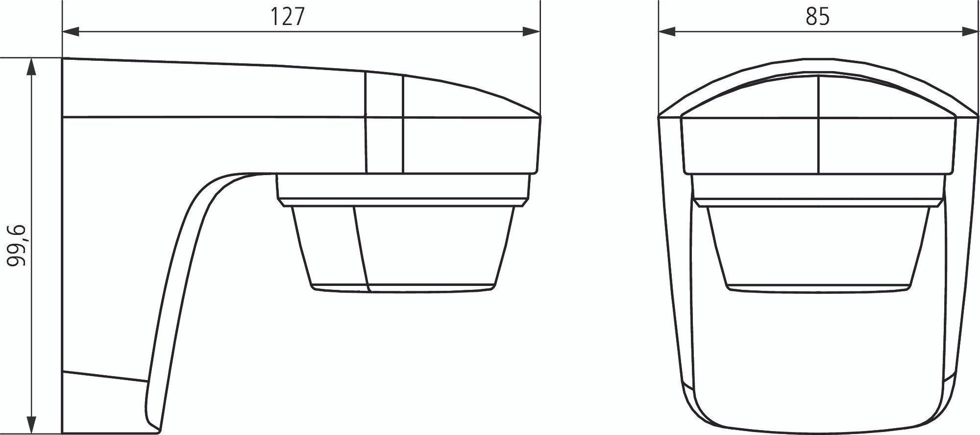 Theben 1010501 theLuxa S150 BK Bewegungsmelder 150°für Wandmontage, IP55, schwarz