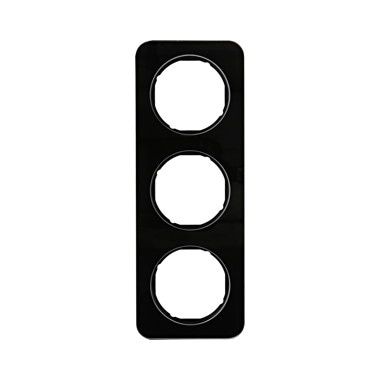 Berker 10132116 Rahmen 3-fach, R.1, Glas, schwarz glänzend