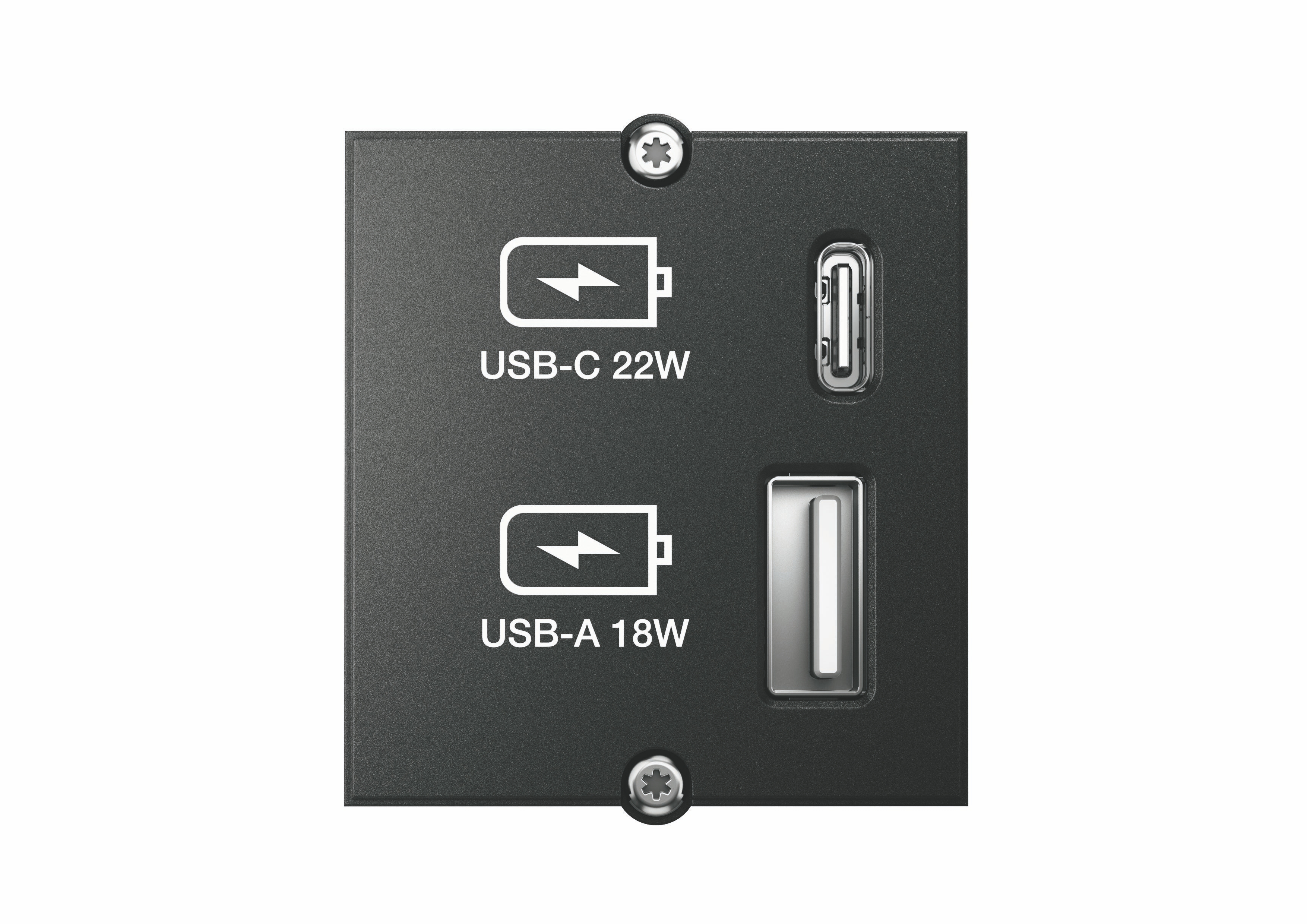 Bachmann 917.227 Custom Module USB A/C 22 W Charger, 0,2 m GST18, schwarz
