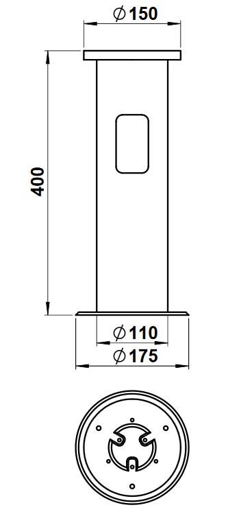 Albert 690010 Erdeinbausockel für Steckdosensäulen und Leuchten