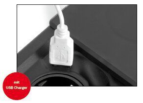 EVOline® 159270002300 Tisch-Einbausteckdose Square80 mit Qi-Ladestation +USB +CAT6 3m-flexibel