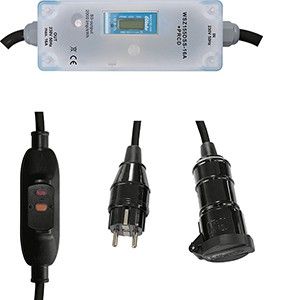 Eltako 28016116 Mobiler Wechselstromzähler 16 A mit Schutzkontaktstecker und Schutzkontaktkupplung, MID, 155 x 60 x 82 mm