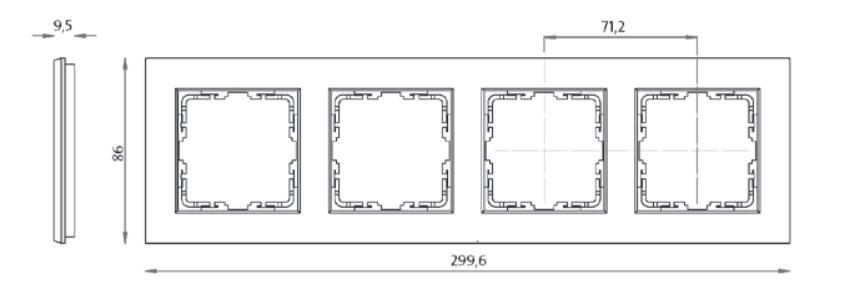 Kopp 402815000 HK07 - Abdeckrahmen 4-fach, Farbe: anthrazit
