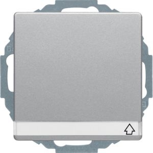 Berker 47466084 Schutzkontakt-Steckdose mit Klappdeckel, Beschriftungsfeld, erhöhtem Berührungsschutz, in 45°-Stufen variable Einbaulage, Q.x, aluminium samt