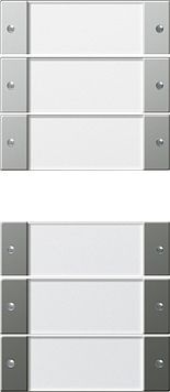 Gira 2136600 Wippenset 6-fach (3+3) mit Beschriftungsfeld, System 55, Klar / edelstahl