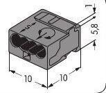 WAGO 243-304 Micro- Verbindungsdosenklemme 0,6-0,8 mm, lichtgrau