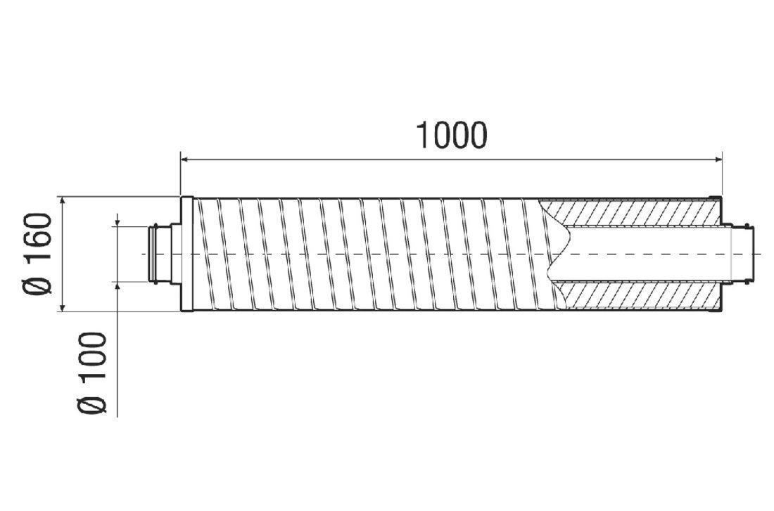 Maico RSR 10-1 Rohrschalldämpfer RSR 10-1 Rohrschalldämpfer Länge 1000, DN 100