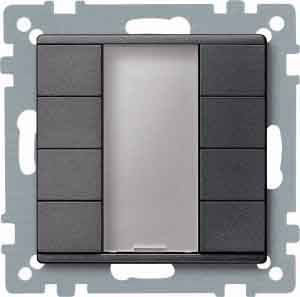 Merten 627814 Taster 4-fach plus, System M, anthrazit