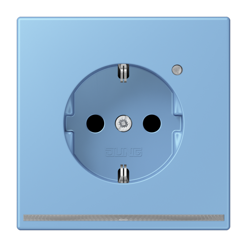 Jung LC1520OLNW256 Schutzkontakt-Steckdose mit LED-Orientierungslicht, Safety+, Les Couleurs® 4320N, bleu céruléen 59