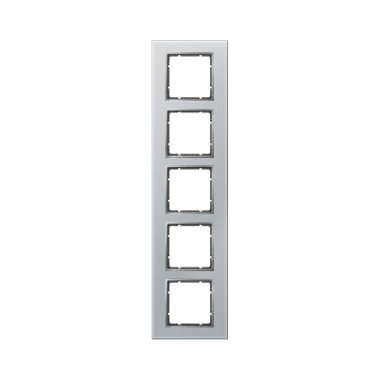 Berker 10156414 Glasrahmen 5-fach, B.7, Glas alu/alu matt lackiert