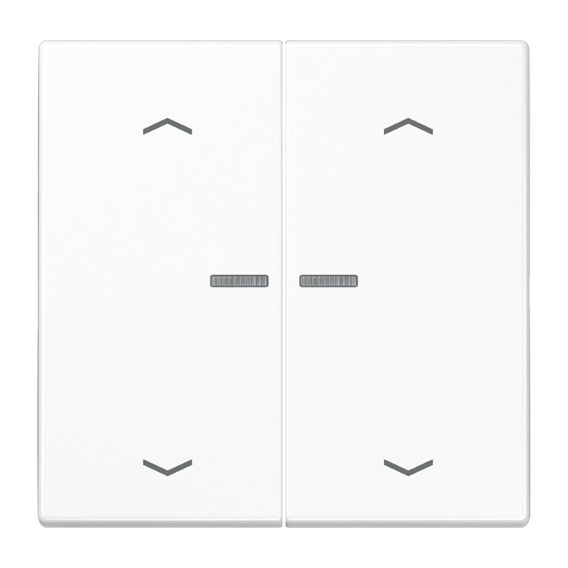 Jung LS102KO5PWW Wippe mit Lichtleiter, mit Pfeilsymbolen für Taster 2-fach, Duroplast, F10, Serie LS, alpinweiß