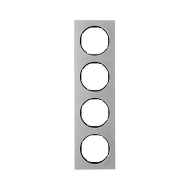 Berker 10142204 Rahmen 4-fach, R.3, Edelstahl/schwarz