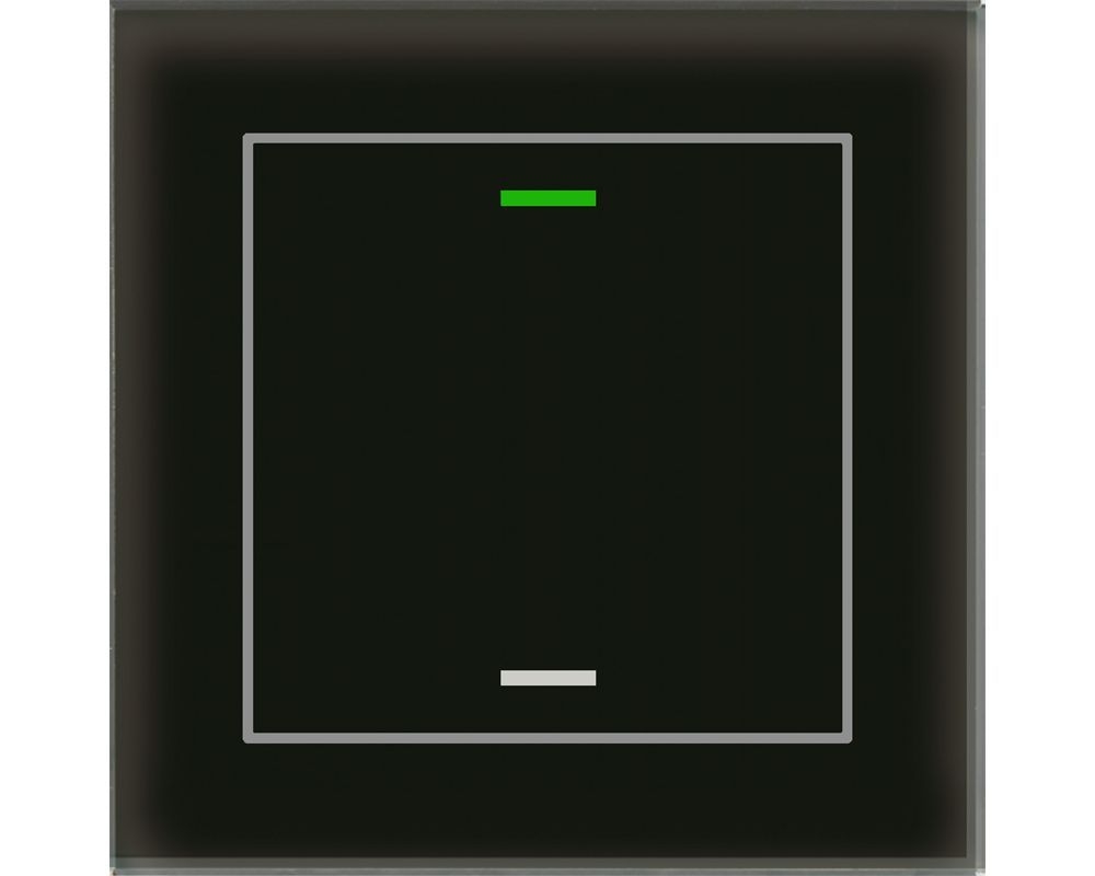 MDT GTL-1T0S.02S KNX Glastaster II Light 1-fach, RGBW, Temperatursensor, Schwarz, Neutral