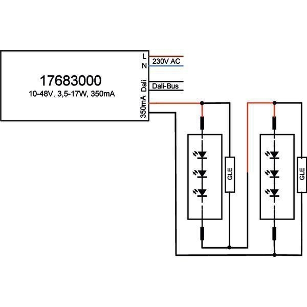 Brumberg 17683000 LED-Konverter 350 mA, 3,5-17 W, DALI dimmbar,Plug&Play
