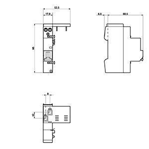 Siemens 5SM6021-2 Brandschutzschalter für FI/LS-Schalter 1+N, 16A, 230 V, 2TE